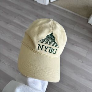 NWOT Madewell x NYBG Cream Green Embroidered Cotton Baseball Cap Unisex